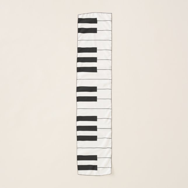 Simple and Elegant Black and White Piano Keyboard Scarf (Front)