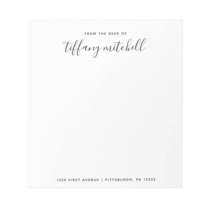 Simple And Elegant Black And White Typography Notepad Zazzle Com