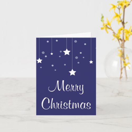 Simple and Elegant Blue and White Christmas Card