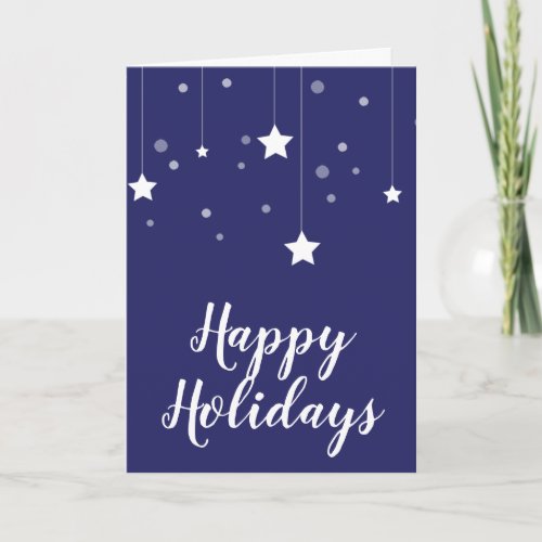 Simple and Elegant Blue and White Christmas Card