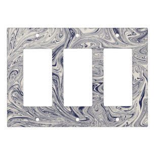 Simple and Elegant Blue and White Marble Light Switch Cover
