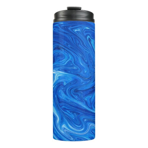 Simple and Elegant Blue Marble Abstract Artwork  Thermal Tumbler