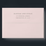Simple and Elegant Blush Pink | Wedding Envelope<br><div class="desc">This romantic and elegant wedding envelope is a soft,  blush pink solid color. Your return address is pre-printed on the back flap in modern gray text.</div>