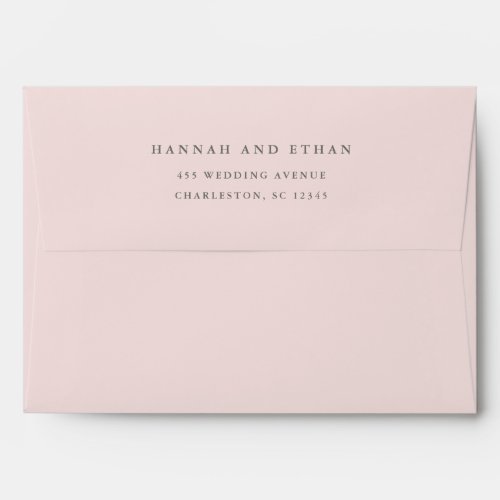Simple and Elegant Blush Pink  Wedding Envelope