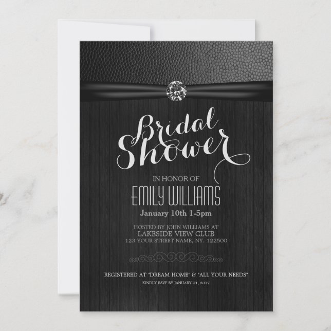 Simple and elegant bridal shower invitation (Front)