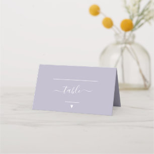 Simple and Elegant Calligraphy Lavender Wedding Place Card