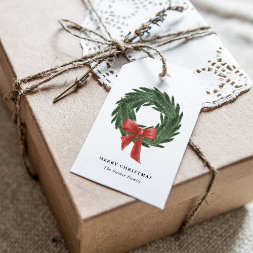 Simple and Elegant Christmas Wreath  Holiday Gift Gift Tags