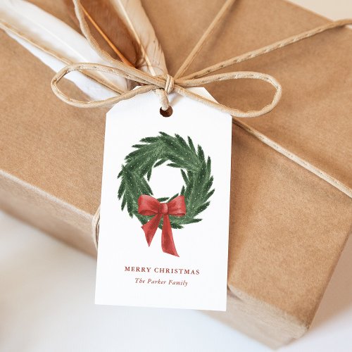 Simple and Elegant Christmas Wreath  Holiday Gift Tags