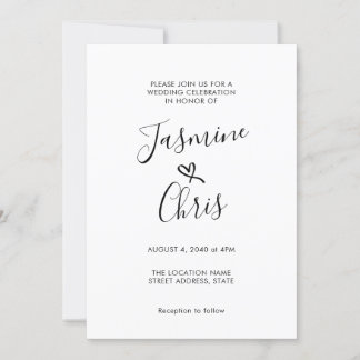 Simple And Elegant Classic Wedding Invitation