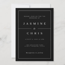 Simple And Elegant Classic Wedding Invitation