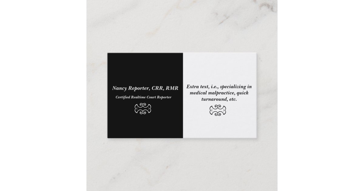 Simple and Elegant Court Reporter Business Cards Zazzle