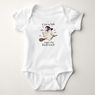 Simple and Elegant Cute witch first Halloween Baby Bodysuit