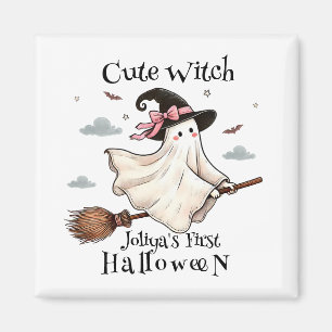 Simple and Elegant Cute witch first Halloween Magnet