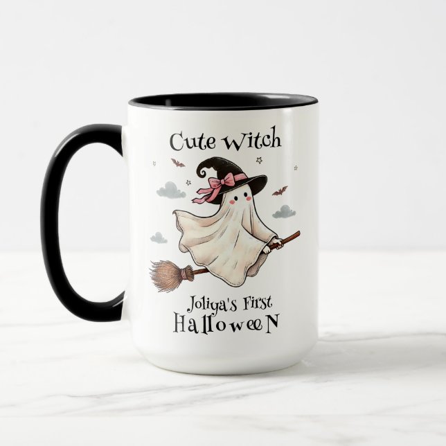 Simple and Elegant Cute witch first Halloween Mug (Left)