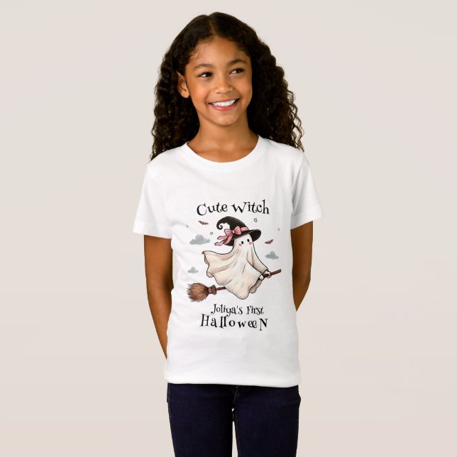 Simple and Elegant Cute witch first Halloween T-Shirt (Front Full)