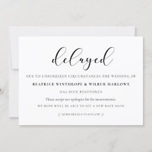 Simple and elegant delayed wedding announcement