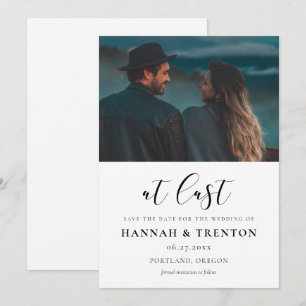Simple and elegant design At last photo Save The Date