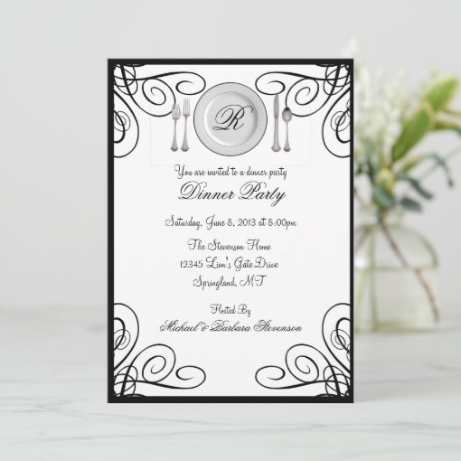 Simple and Elegant Dinner Party Invitations | Zazzle