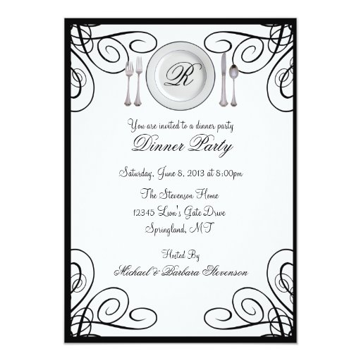 Simple and Elegant Dinner Party Invitations | Zazzle