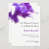 Simple and Elegant Floral Memorial Service Invitation (Front/Back)
