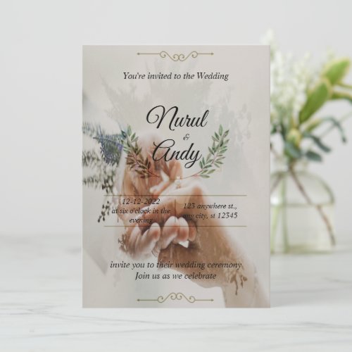 Simple and elegant font with elegant image invitat invitation