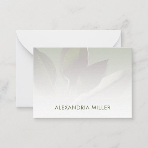 Simple and Elegant Greenery Name Note Card