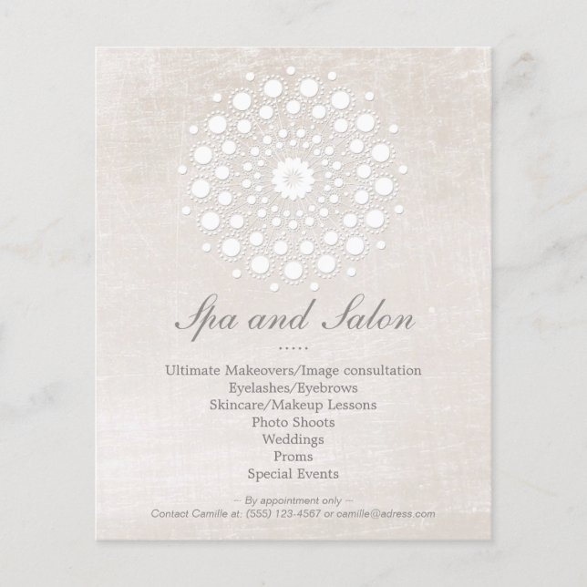 Simple and Elegant Hair Salon and Spa Off White Flyer (Front)
