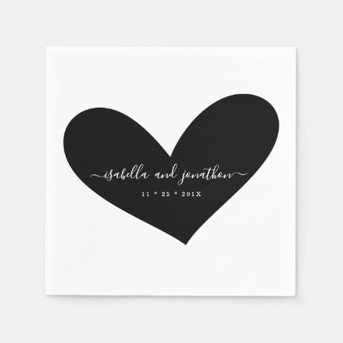 Simple and Elegant Heart Wedding Party Napkin