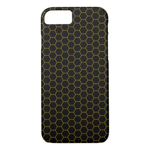 Simple and elegant honeycomb pattern black yellow iPhone 87 case