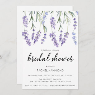 Simple and Elegant Lavender Bridal Shower Invitation