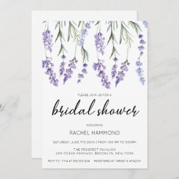 Simple And Elegant Lavender Bridal Shower Invitation by MetroEvents at Zazzle