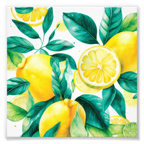 Simple and elegant Lemon drawing photo print