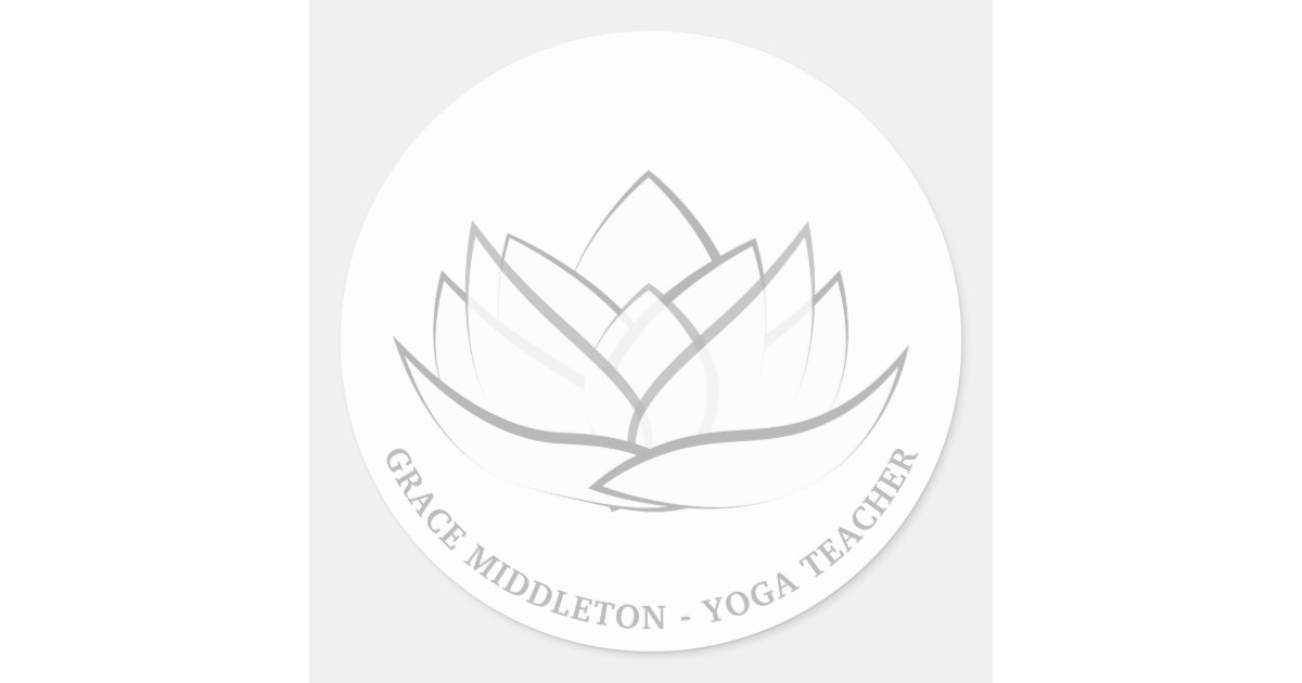 Simple and Elegant Lotus Flower Custom Classic Round Sticker | Zazzle