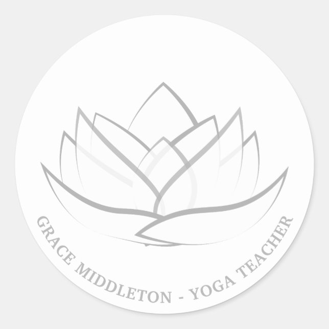 Simple and Elegant Lotus Flower Custom Classic Round Sticker (Front)