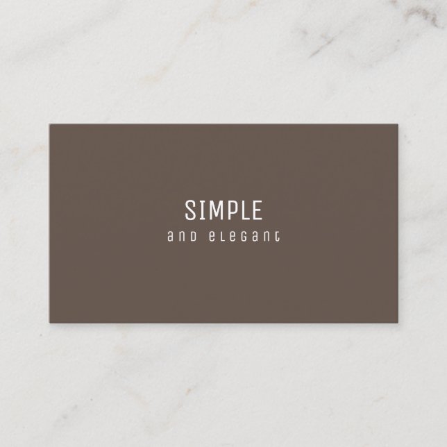 Simple and elegant minimalist brown business card (Front)