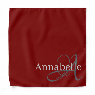 Simple and Elegant Monogram and Name Bandana