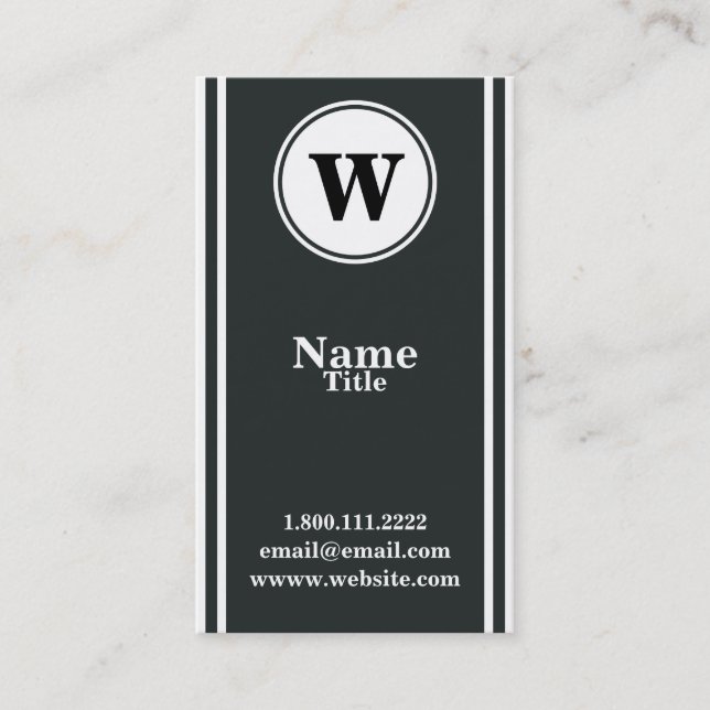 Simple and Elegant Monogram Business Card (Front)
