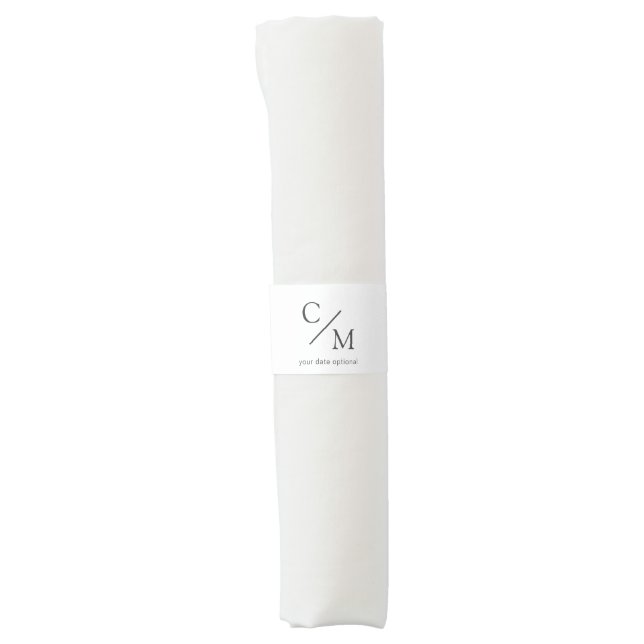 Simple and elegant monogram napkin bands (Front)