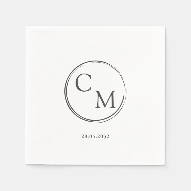 Simple and elegant monogram Serviette Napkins (Front)