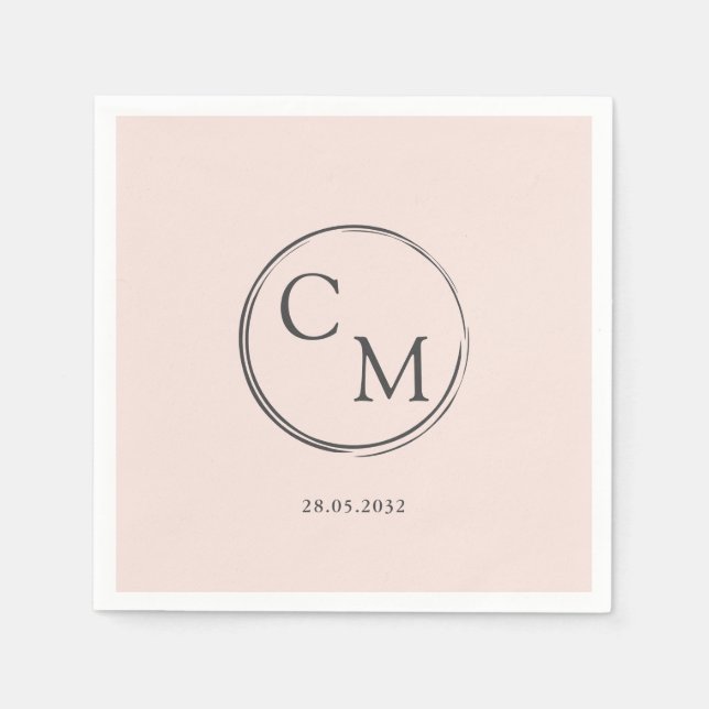 Simple and elegant monogram Serviette Napkins (Front)