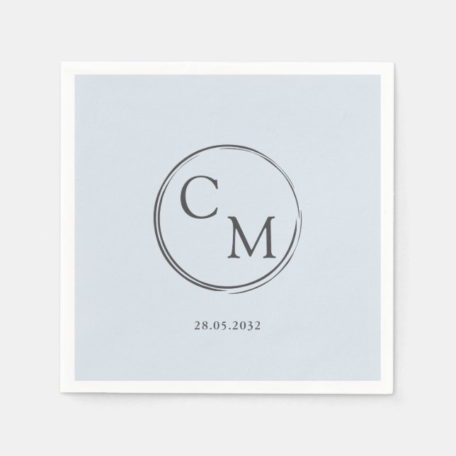 Simple and elegant monogram Serviette Napkins (Front)