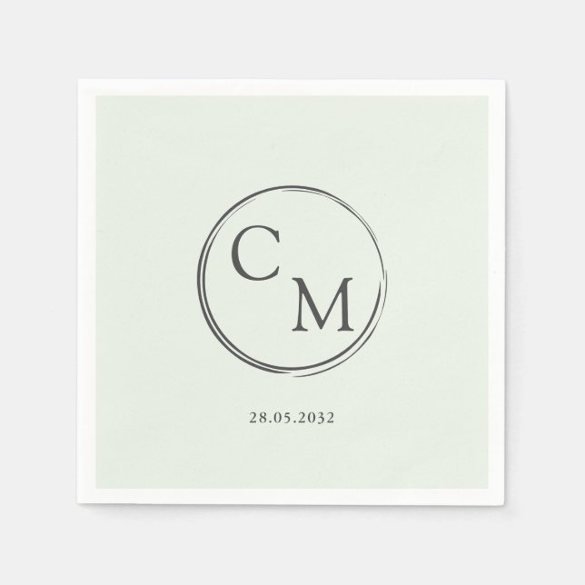 Simple and elegant monogram Serviette Napkins (Front)