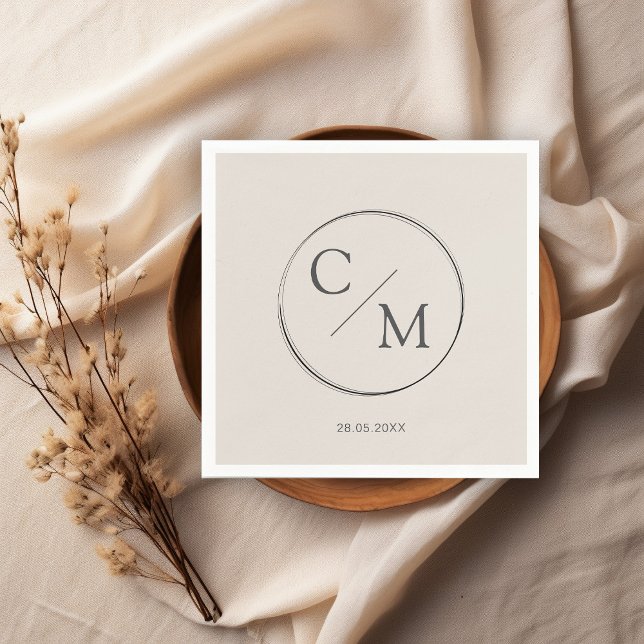 Simple and elegant monogram Serviette Napkins (Creator Uploaded)