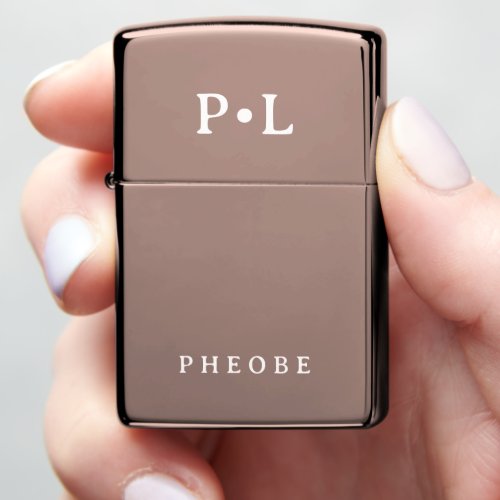Simple and Elegant Monogram Zippo Lighter