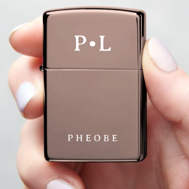 Simple and Elegant Monogram Zippo Lighter (In Hand)