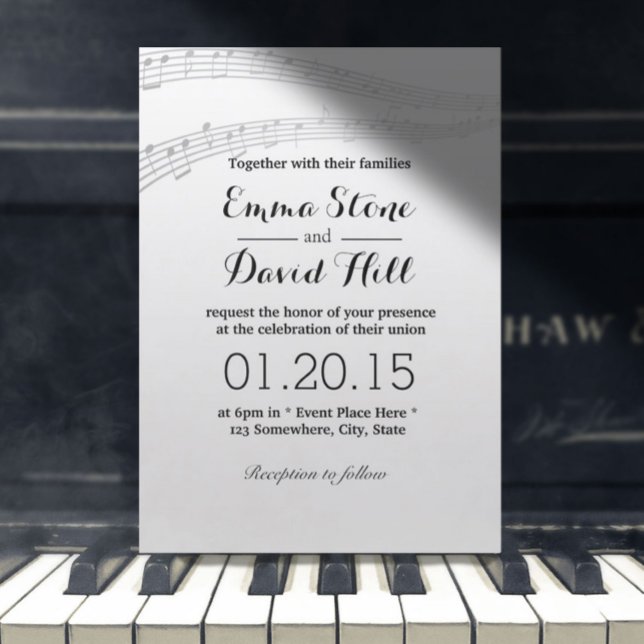 Simple and Elegant Music Notes Wedding Invitations (Creator Uploaded)