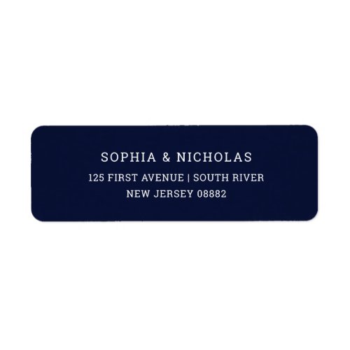 Simple and Elegant Navy Blue Label