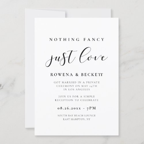 Simple and elegant Nothing fancy Just love Invitation