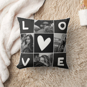 Simple and elegant photo collage throw pillow