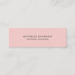 Simple and Elegant Pink Linen Professional Mini Business Card